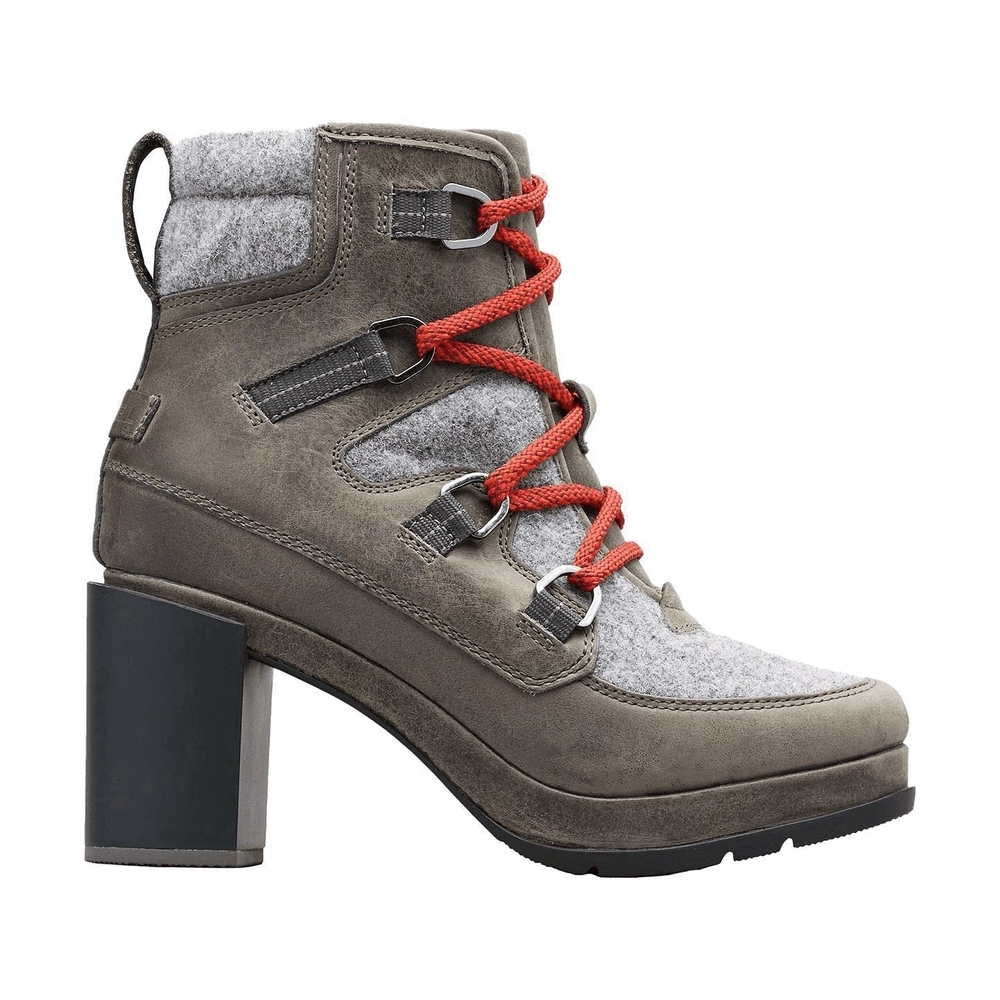 Sorel Blake Lace Women's Quarry Gray Heeled Boots Size 8. EUC. OBO